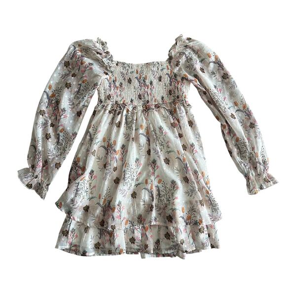 Allison + Kelly Floral Print Smocked Tiered Long Sleeve Dress 10 - Picture 6 of 9